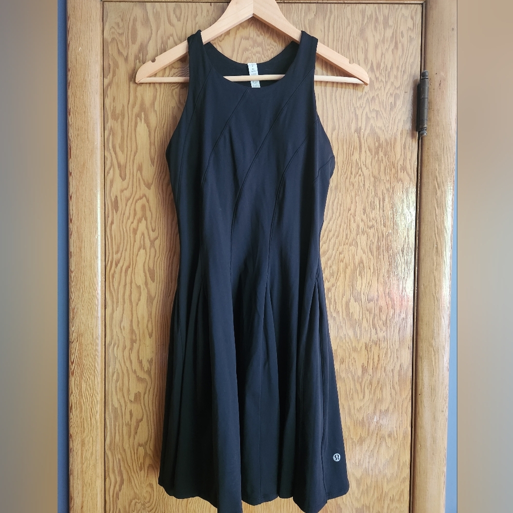 Lululemon Court Crush Tennis Dress Size 8 Black